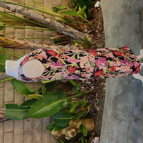 Lilly Pulitzer Lena Dress size 4 Flower Market Sleeveless Midi V Neck Silk - Picture 2 of 9